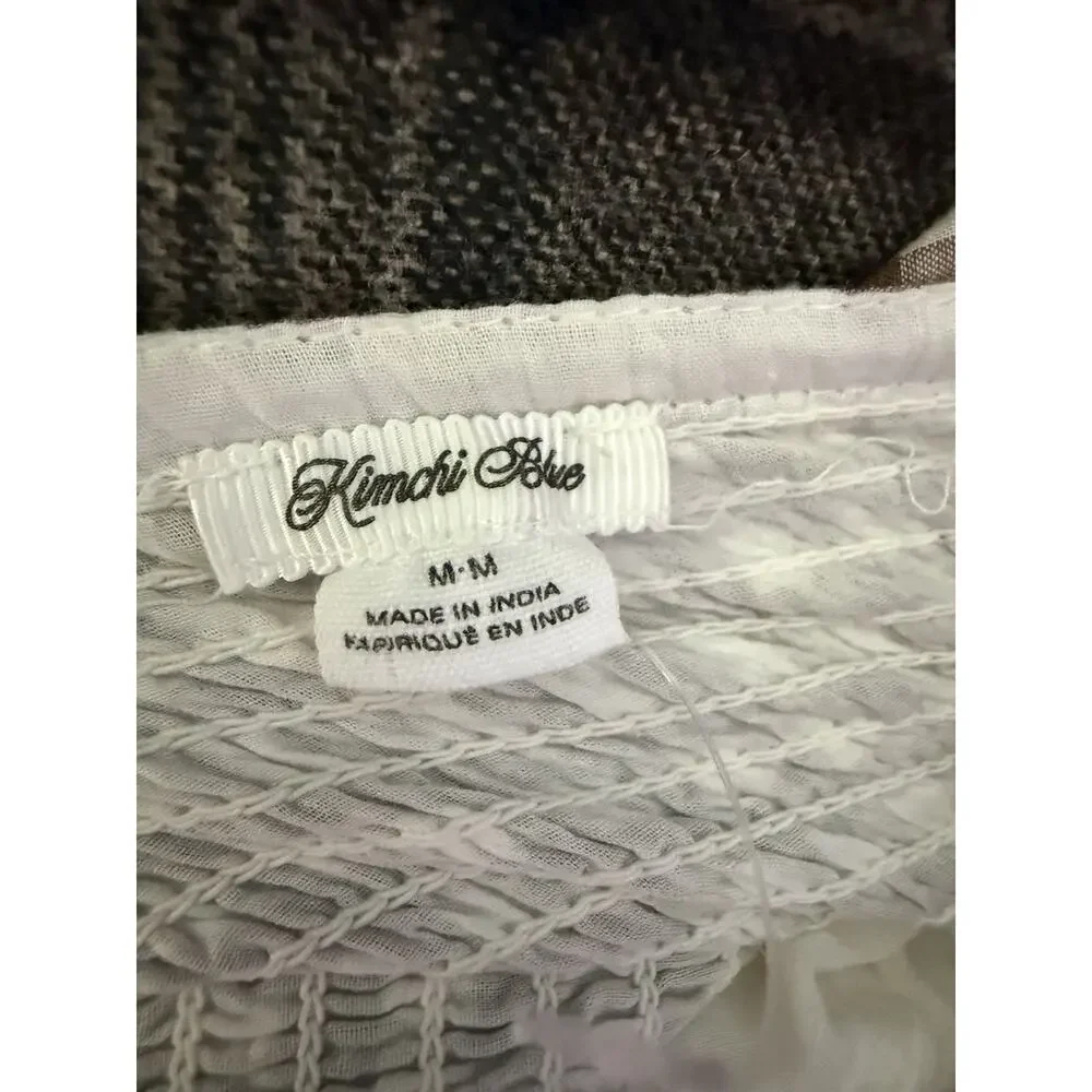 Kimchi Blue Princes Plaid Dress Brown Md Cotton Cottagecore - Picture 7 of 10